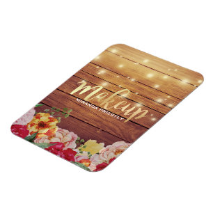 Magnet Flexible Bois rustique Floral Chic String Lumières Maquilla