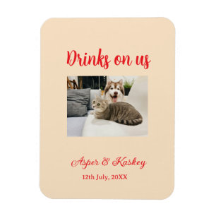 Magnet Flexible Boissons offertes bar ouvert photo de mariage coup