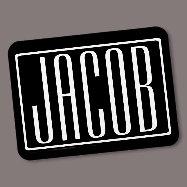 Magnet Flexible Bold & Modern Your name or Word | White On Black (Créateur téléchargé)