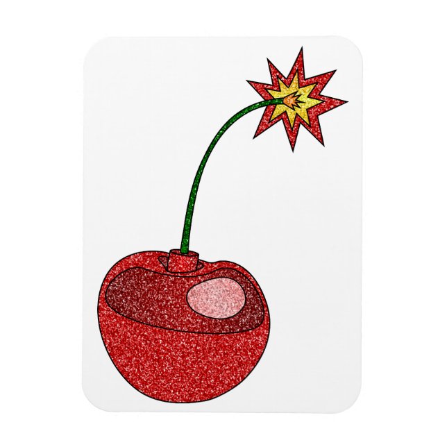 Magnet Flexible Bombe cerise parties scintillant (Vertical)