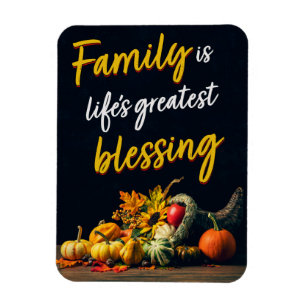 Magnet Flexible Bon thanksgiving Famille Belle Cornucopia