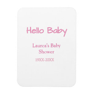 Magnet Flexible bonjour bébé rose pastel tendance nom date baby sh
