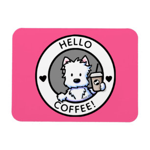 Magnet Flexible Bonjour carte vierge Westie