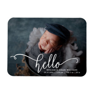 Magnet Flexible Bonjour Faire-part de naissance & Merci