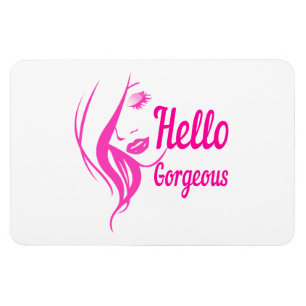 Magnet Flexible Bonjour Magnifique Jolie Dame Visage Typographie