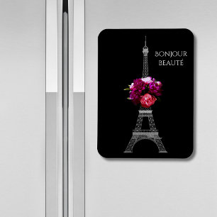 Magnet Flexible Bonjour Magnifiques Pivoines Dramatiques Avec La T