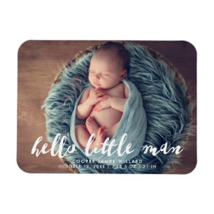 Magnet Flexible Bonjour Petit Homme Annonce de naissance par pho