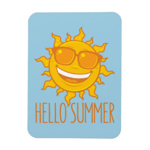 Magnet Flexible Bonjour Summer Sun Avec Lunettes de soleil