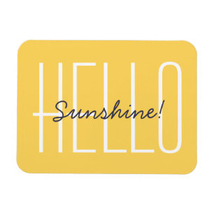 Magnet Flexible Bonjour Typographie Jaune Sunshine Citation
