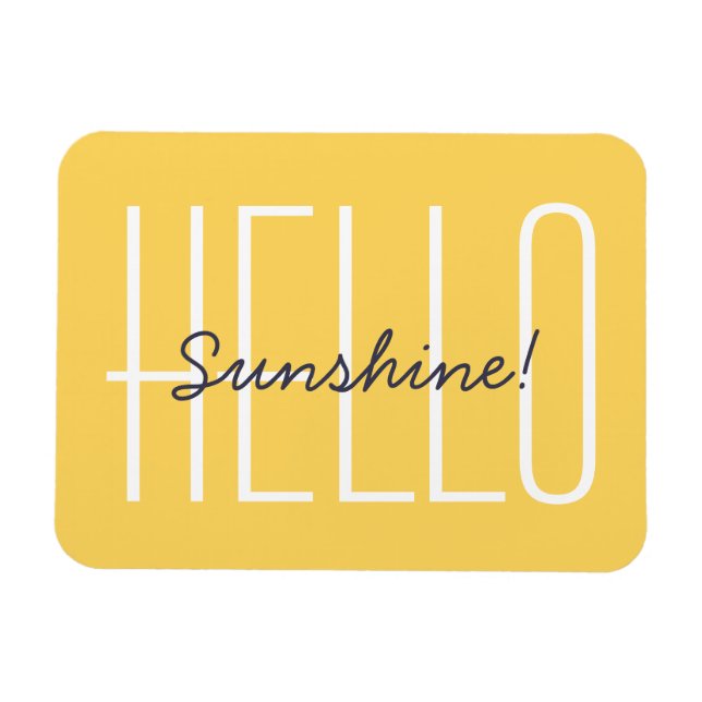 Magnet Flexible Bonjour Typographie Jaune Sunshine Citation (Horizontal)