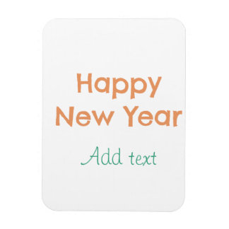Magnet Flexible Bonne année orange vert nom date moderne rétro