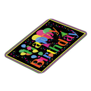 Magnet Flexible Bonne fête d'anniversaire colorée