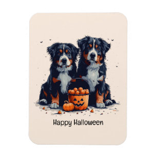 Magnet Flexible Bonne Halloween Bernese Mountain Dogs Citrouille