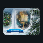 Magnet Flexible Bonne Hanoukka. Scène de neige avec Menorah<br><div class="desc">Bonne Hanoukka. Scène de neige avec Menorah Peinture Magnets Cadeaux personnalisables. Cartes et cadeaux correspondants disponibles dans les fêtes juives | Hanoukka Catégorie de notre magasin.</div>