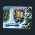 Magnet Flexible Bonne Hanoukka. Scène de neige avec Menorah<br><div class="desc">Bonne Hanoukka. Scène de neige avec Menorah Peinture Magnets Cadeaux personnalisables. Cartes et cadeaux correspondants disponibles dans les fêtes juives | Hanoukka Catégorie de notre magasin.</div>