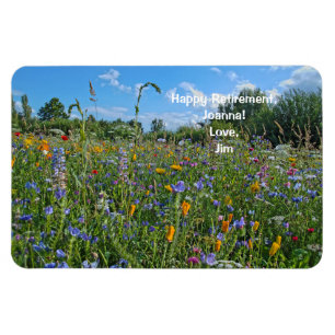 Magnet Flexible Bonne retraite Amour Fleurs sauvages personnalisés