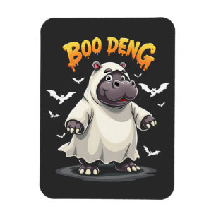 Magnet Flexible Boo Deng Ghost Baby Pygmy Hippo Moo Deng Halloween