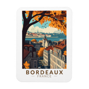Magnet Flexible Bordeaux France Travel Art Vintage