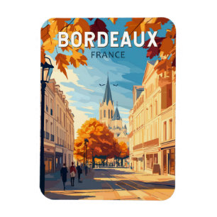 Magnet Flexible Bordeaux France Vineyard Travel Art Vintage