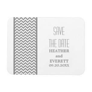 Magnet Flexible Bordure Chevron Enregistrer l'aimant de date, gris