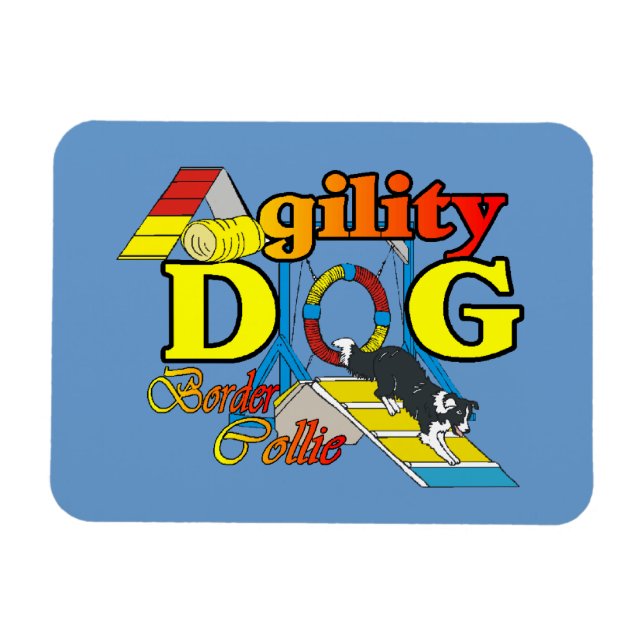 Magnet Flexible Bordure Collie Agilité (Horizontal)