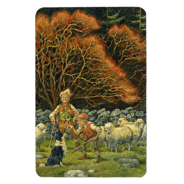 Magnet Flexible Bordure Collie Magnet~Berger et mouton (Vertical)
