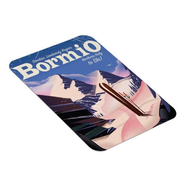 Magnet Flexible Bormio, Sondrio, région de Lombardie, affiche de s (Côté Droit)