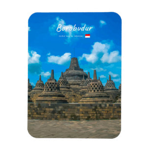 Magnet Flexible Borobudur, Indonésie - Temple bouddhiste ancien R