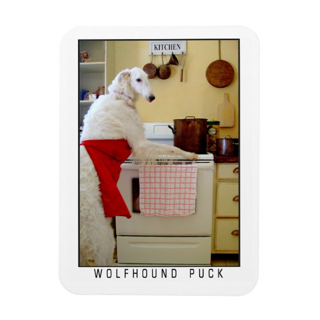 Magnet Flexible Borzoi Lévrier Russe "Wolfhound Puck" Chien (Vertical)