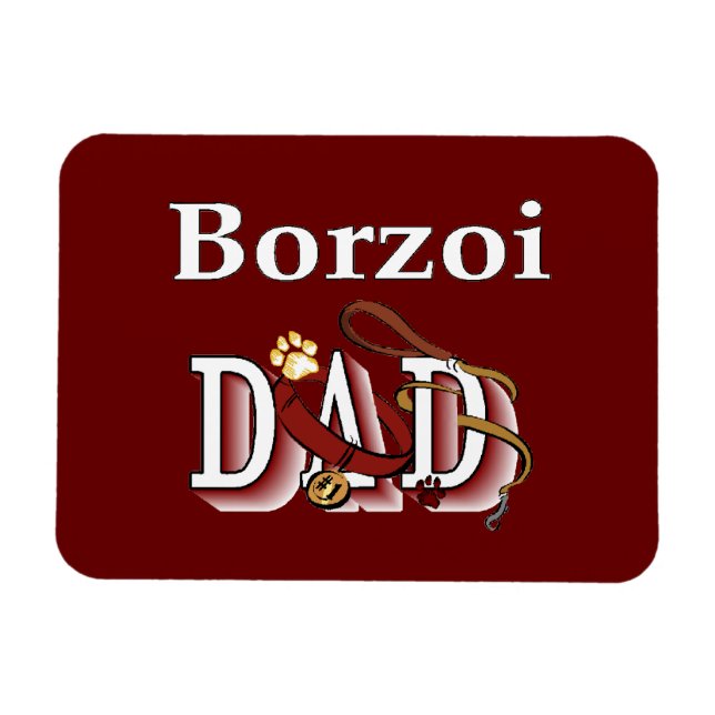 Magnet Flexible Borzoi Papa (Horizontal)