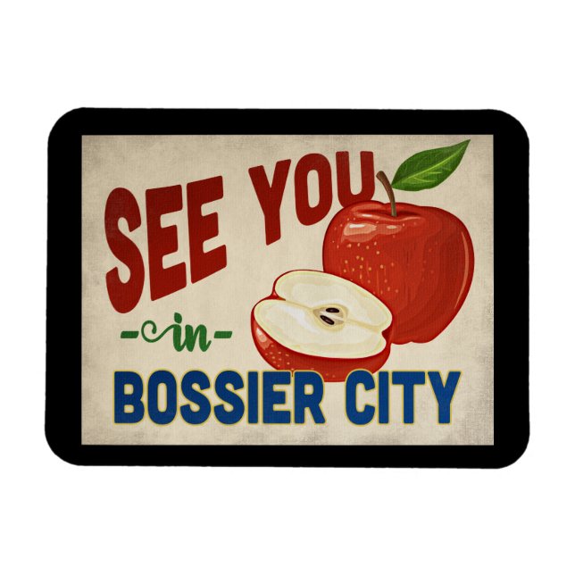Magnet Flexible Bossier City Louisiana Apple - Vintage voyage (Horizontal)