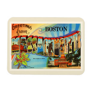 Magnet Flexible Boston #2 Massachusetts MA Vintage voyage Souvenir