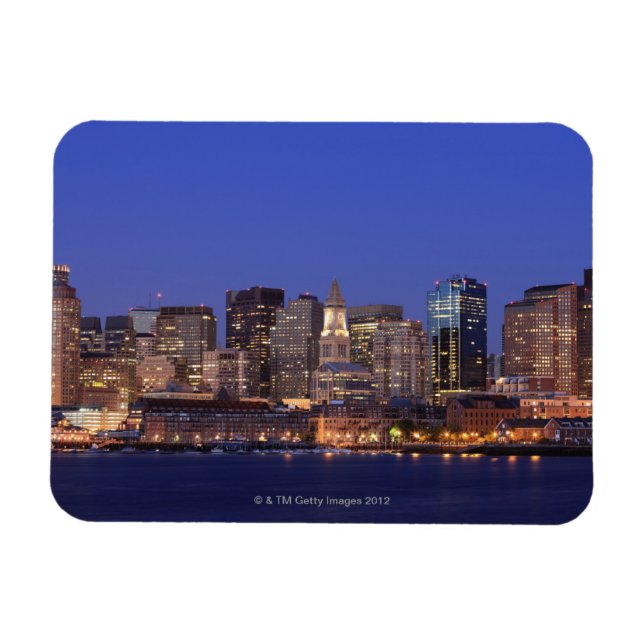 Magnet Flexible Boston Harbour et skyline. Boston est l'un des 9 (Horizontal)