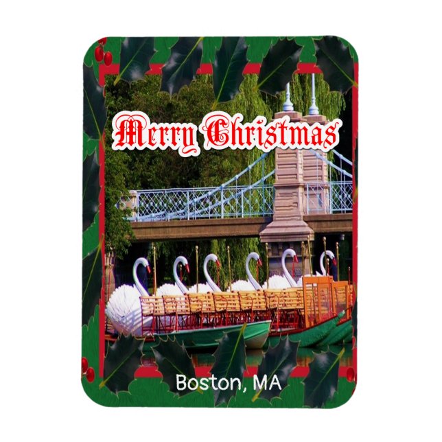Magnet Flexible Boston, MA - Joyeux Noël (Vertical)