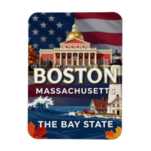 Magnet Flexible Boston Massachusetts Ville Portuaire Patrimoine