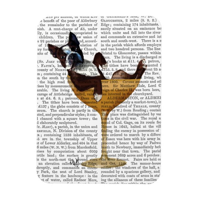 Magnet Flexible Boston Terrier en verre à cocktail 2 (Vertical)