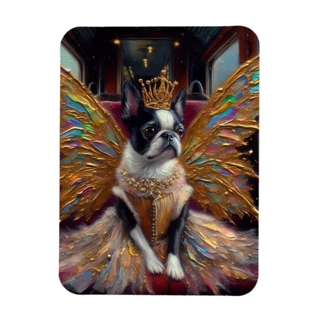 Magnet Flexible Boston Terrier Fairy (Vertical)