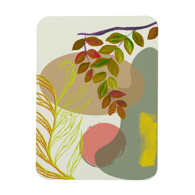 Magnet Flexible Botanique Boho jaune vert (Vertical)