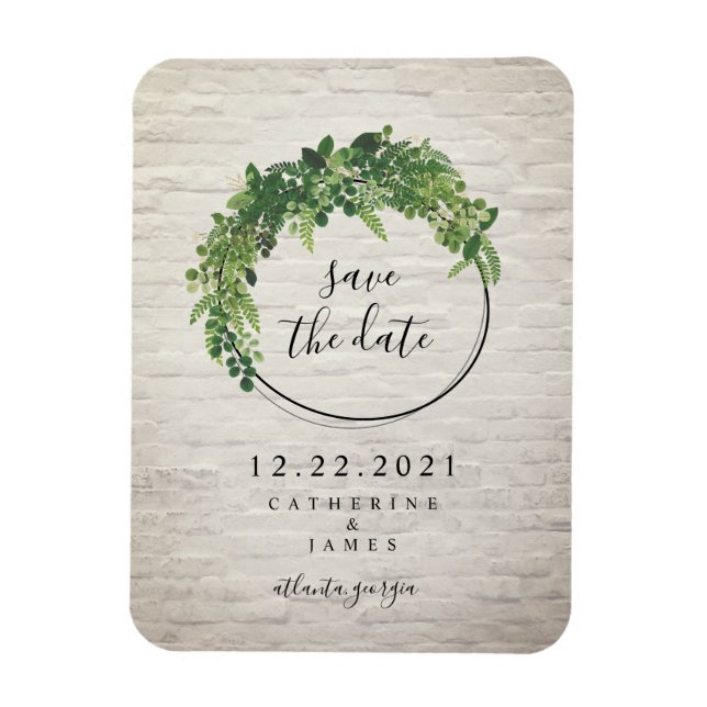 Magnet Flexible Botanique D'Inspiration De Brique Blanche Enregist (Vertical)