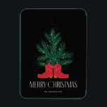 Magnet Flexible Bottes de cowboy rouges et Noël d'épinette<br><div class="desc">Bottes de cowboy rouges et Noël d'épinette</div>