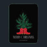 Magnet Flexible Bottes de cowboy rouges et Noël d'épinette<br><div class="desc">Bottes de cowboy rouges et Noël d'épinette</div>