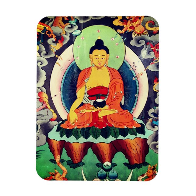 Magnet Flexible Bouddha Shakyamuni peinture, Himalaya - Népal (Vertical)