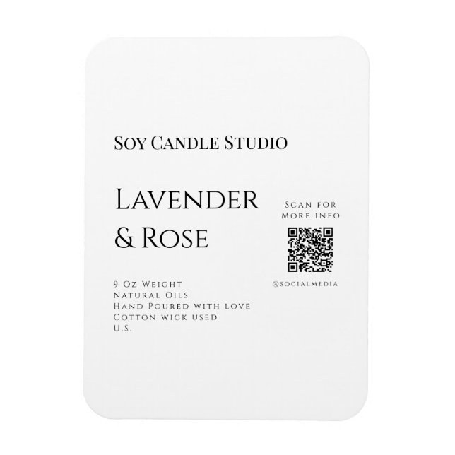 Magnet Flexible Bougie de soja rose Lavender entreprise ajouter q  (Vertical)