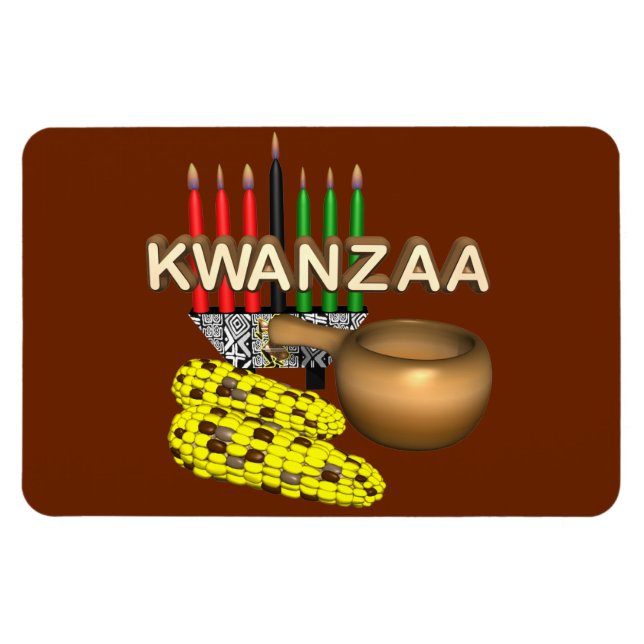 Magnet Flexible Bougies de Kwanzaa - (Horizontal)