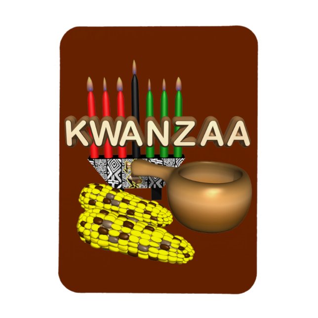 Magnet Flexible Bougies de Kwanzaa - (Vertical)