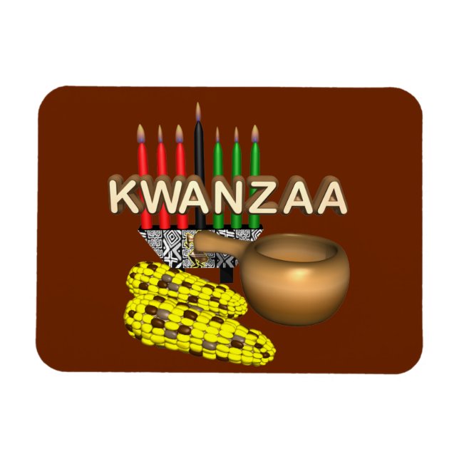 Magnet Flexible Bougies de Kwanzaa - (Horizontal)