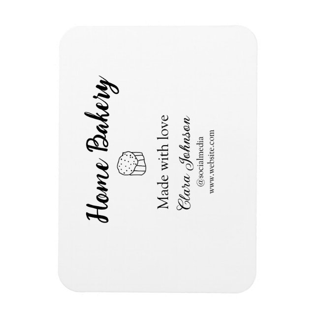 Magnet Flexible boulangerie maison ajouter votre nom de texte pers (Vertical)