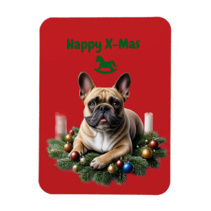 Magnet Flexible Bouledogue français French Bulldog Noël