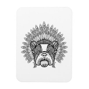 Magnet Flexible Bouledogue français inspiré dans le capot de