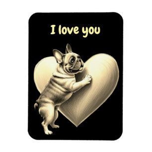 Magnet Flexible Bouledogue français je t'aime